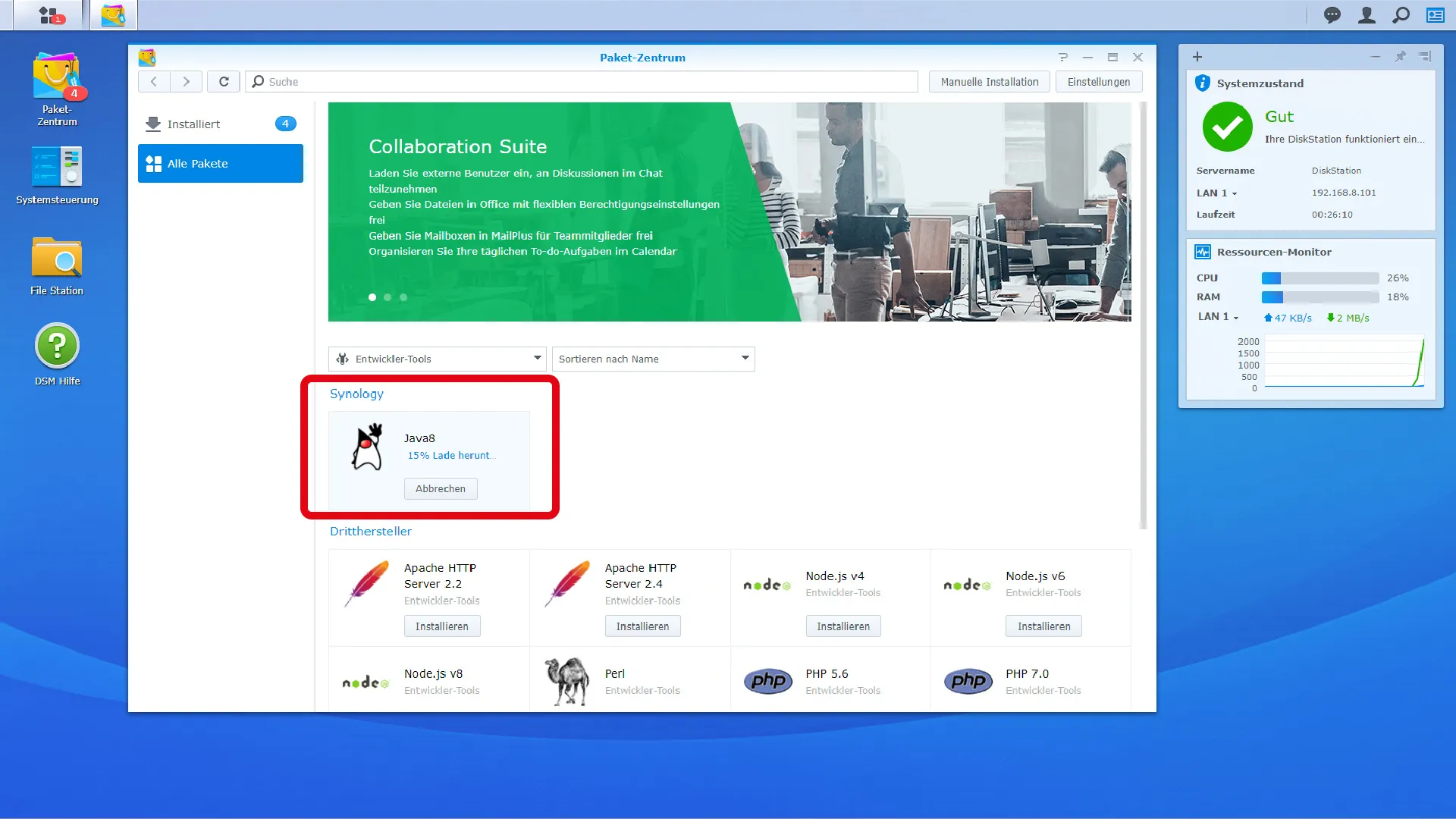 Synology Java 8 installieren
