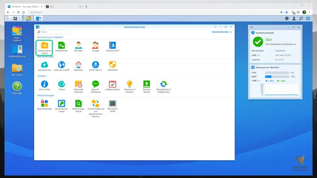 DiskStation Plex – Gemeinsamer Ordner