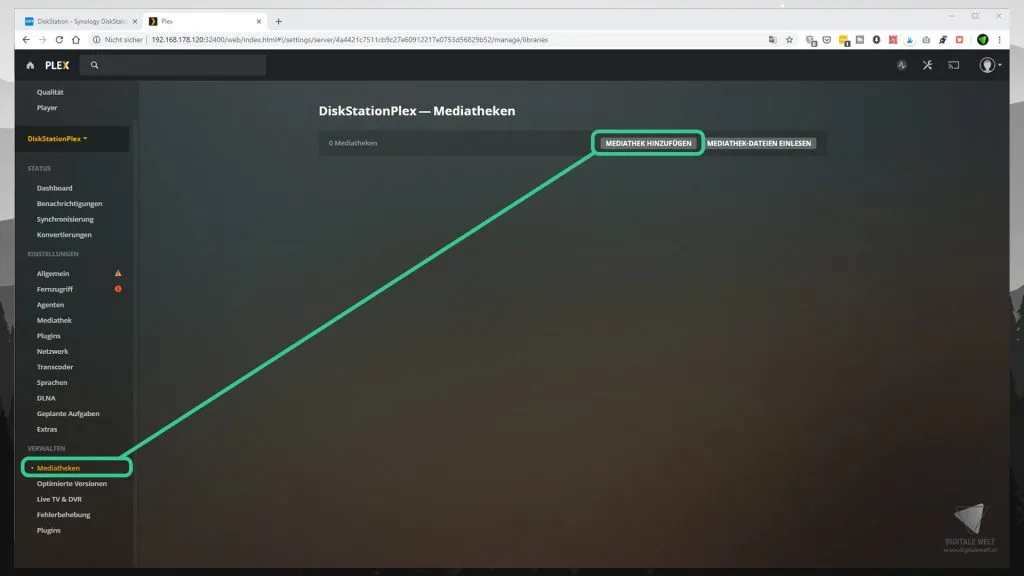 DiskStation Plex – Mediatheken verwalten