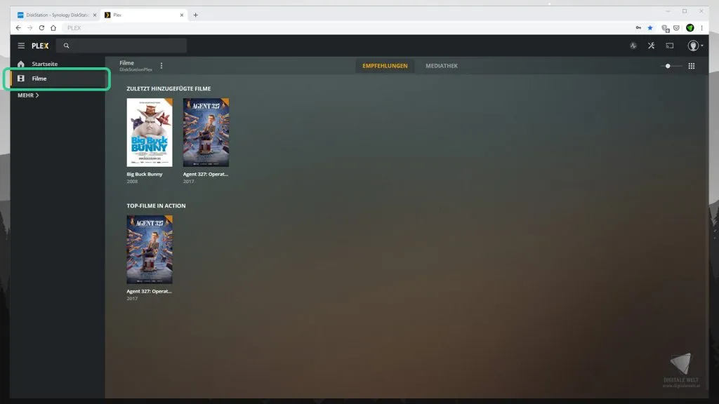 DiskStation Plex – Startseite Filme