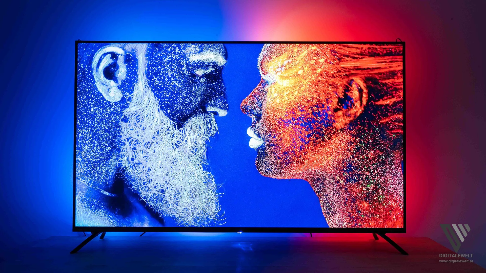 Ambilight Testbild 4 – Gesamtansicht des fertigen Ambilight-Setups