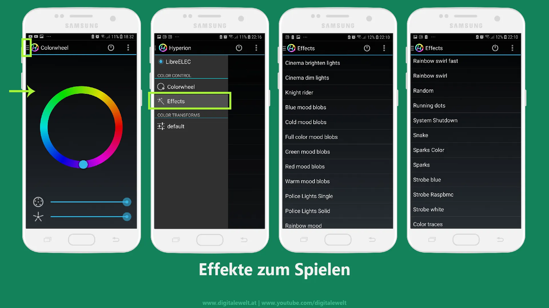 Hyperion App Effekte
