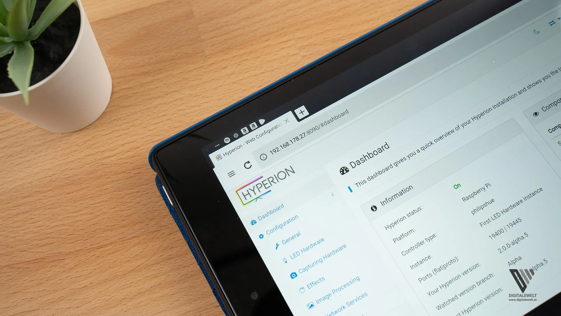 Hyperion.ng installieren – Webinterface auf dem Tablet