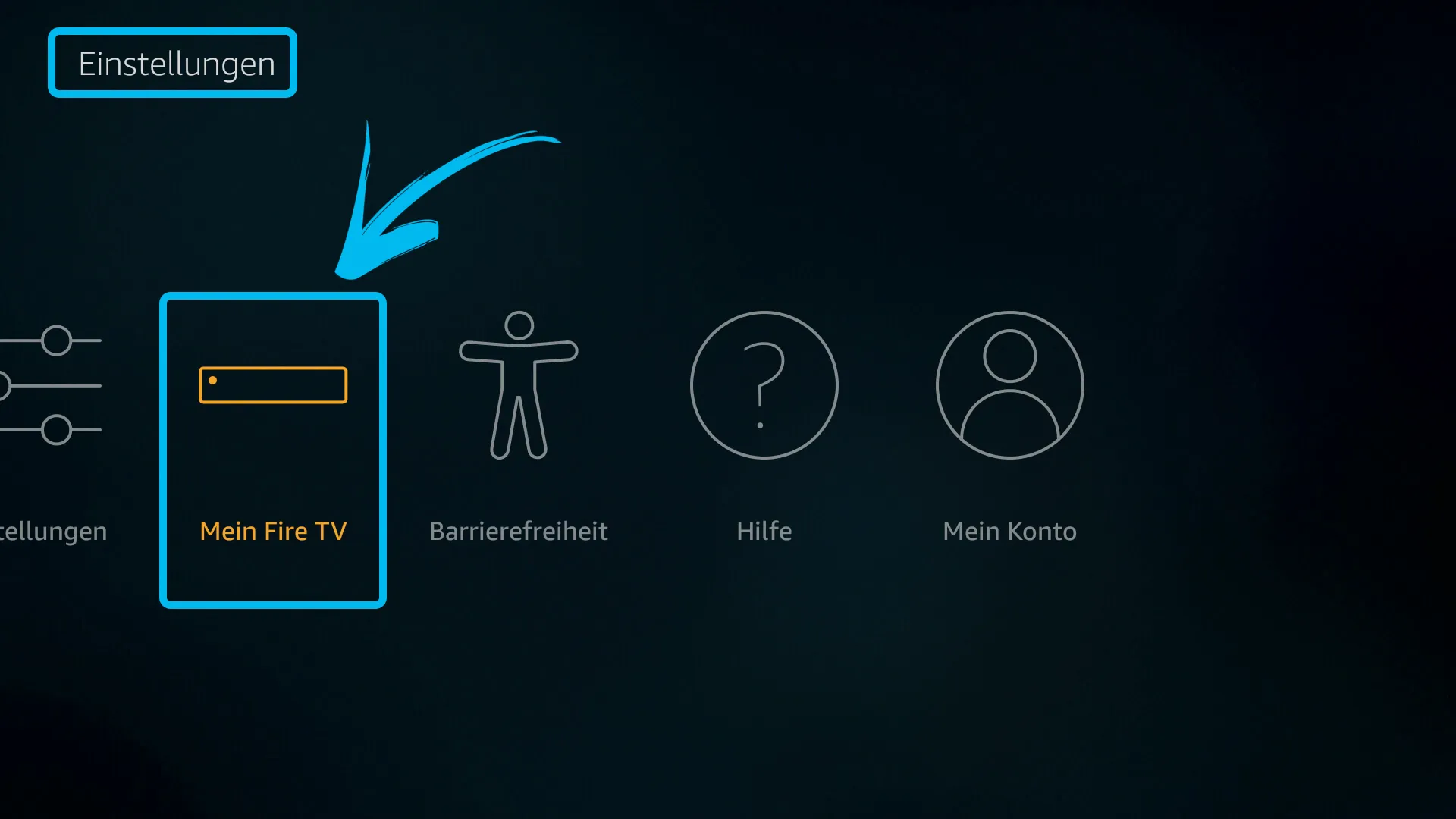 Fire TV Einstellungen – Mein Fire TV auswählen