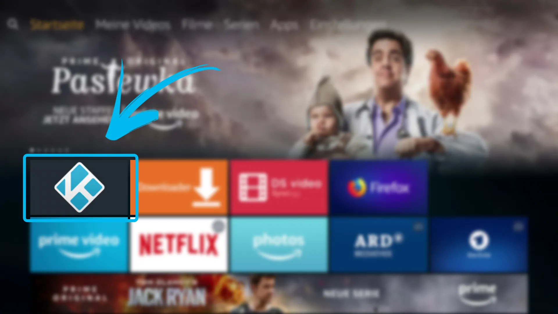 Kodi App im Fire TV Hauptmenü