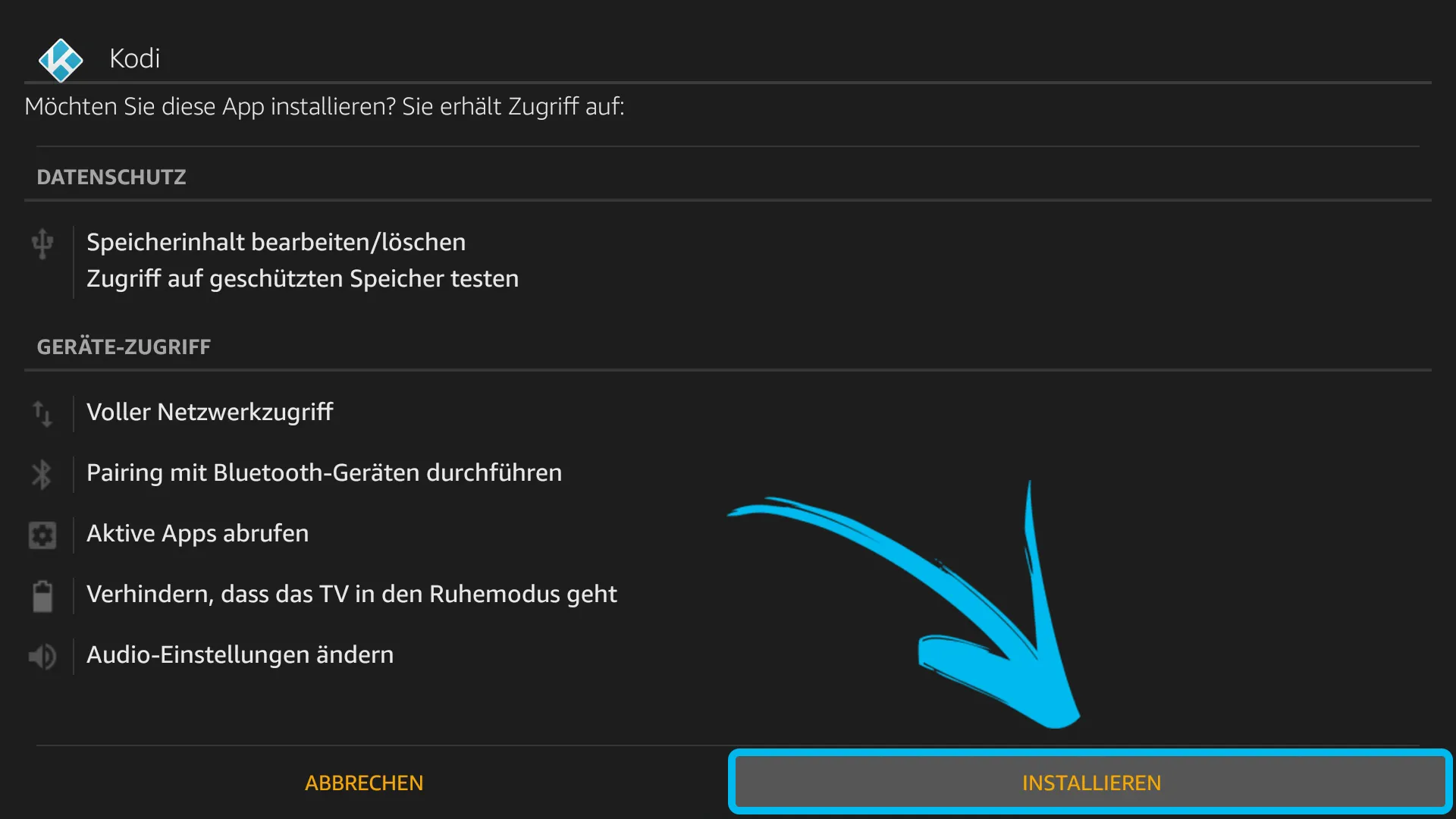 Kodi auf dem Fire TV Stick installieren
