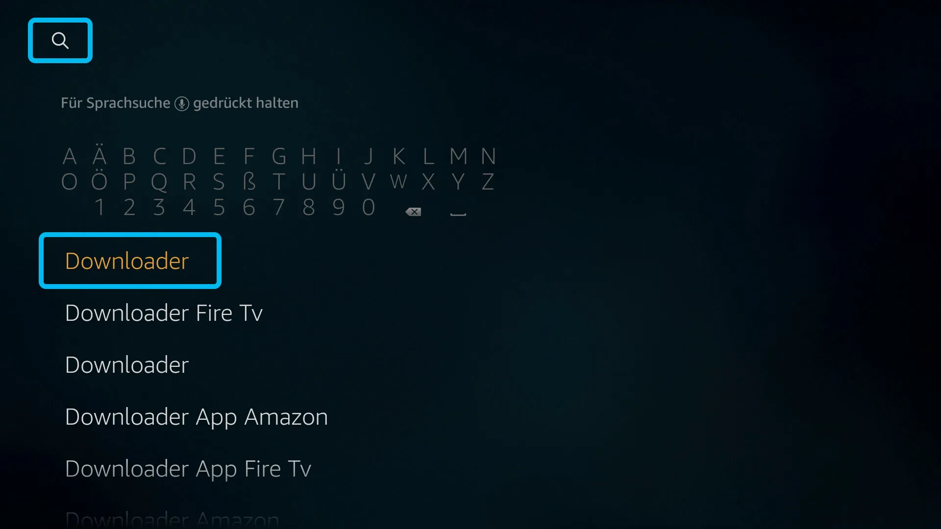Fire TV Stick – nach Downloader suchen