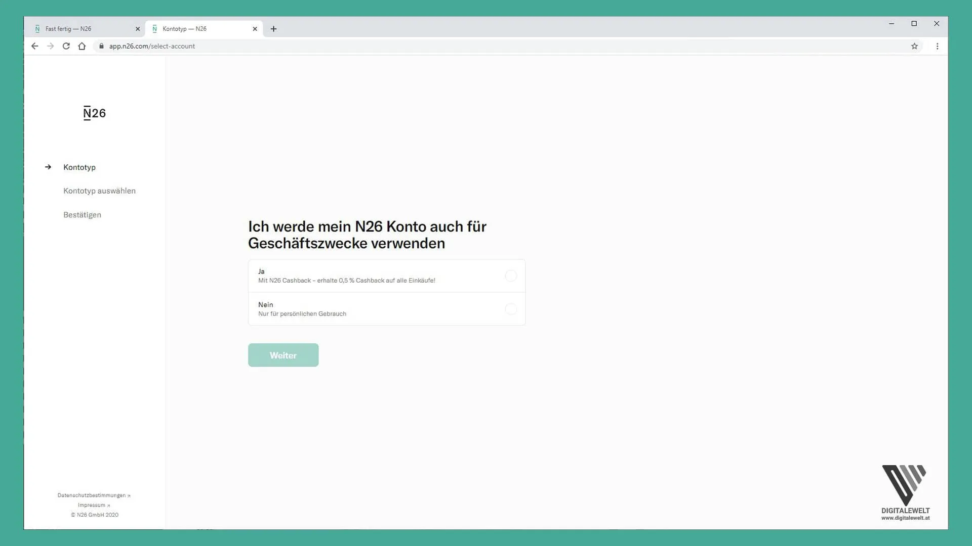 N26 Konto eröffnen – Konto für Geschäftszwecke?