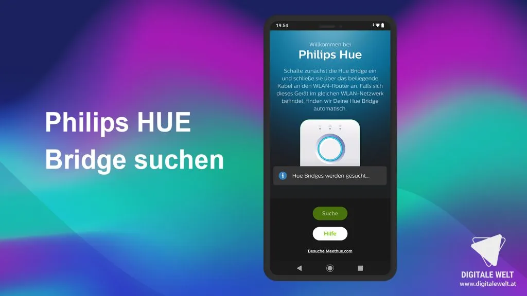 Philips HUE einrichten – Bridge suchen