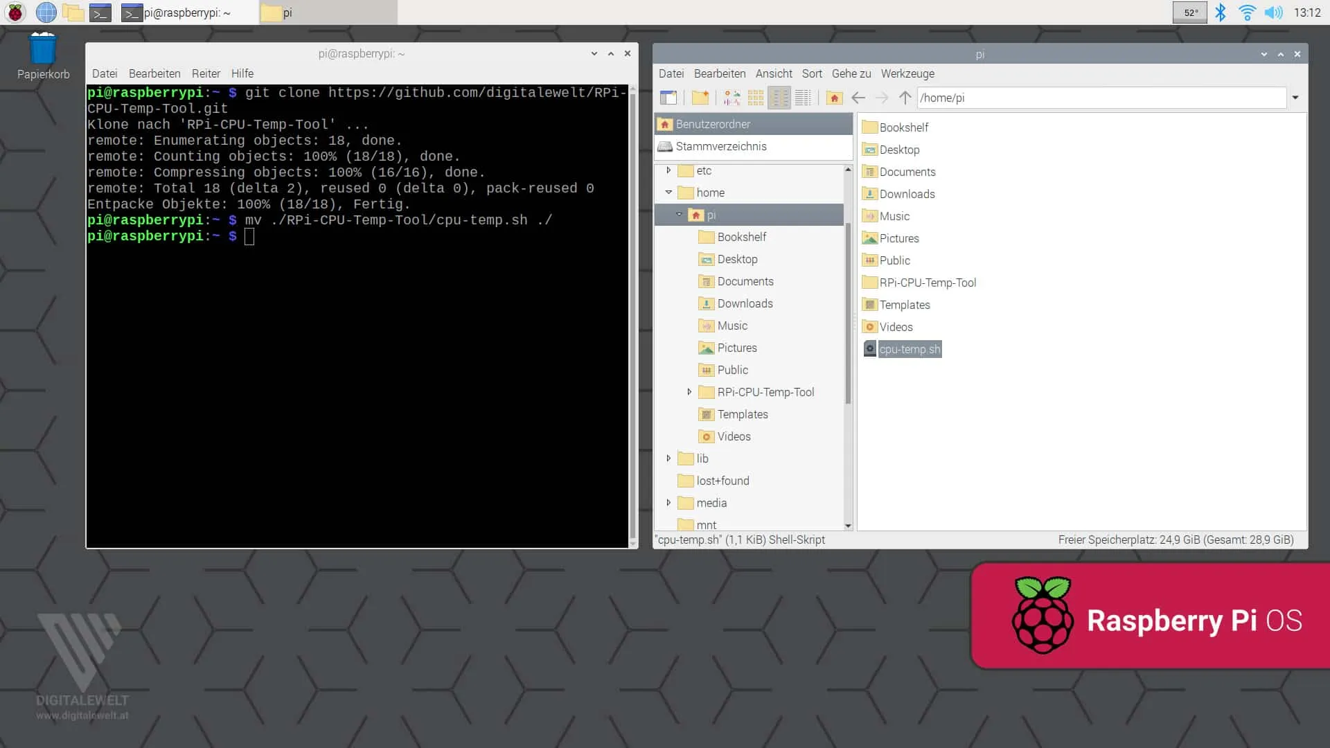 git clone und Datei verschieben