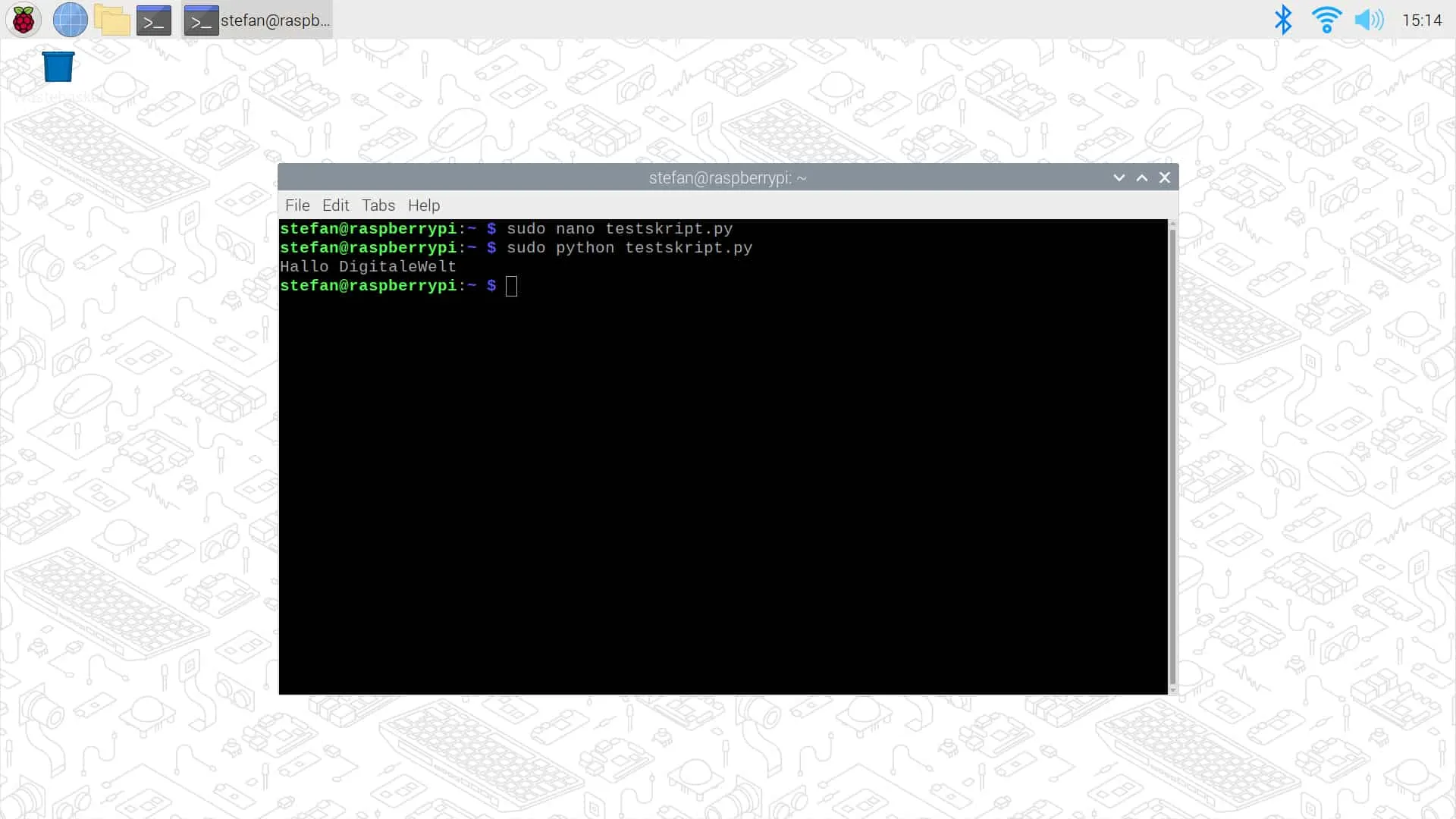 Erstes Python-Skript testen