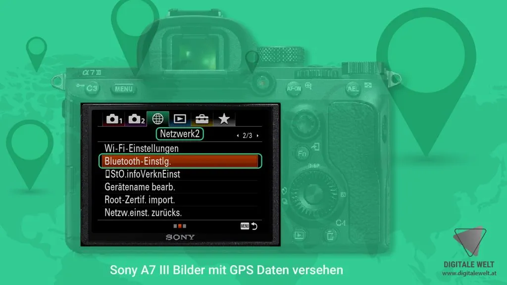 Sony A7 III – Bluetooth Einstellungen im Menü