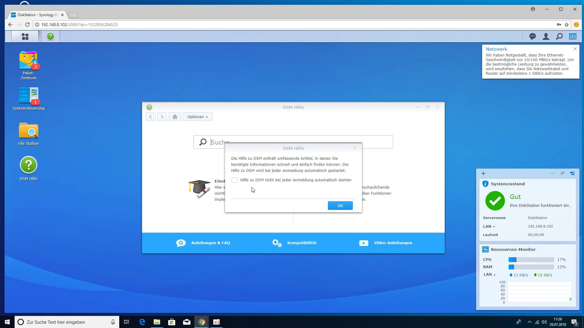 Synology DS218+ NAS - DiskStation Manager Hilfe